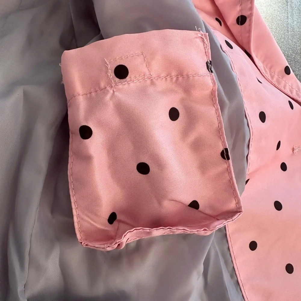 Jessica Simpson Girls Pink Polka Dot Trench Coat Size 6X | Hooded (1220)